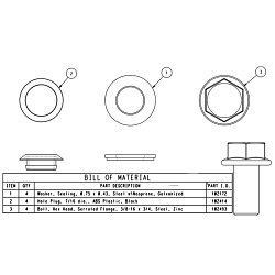 Saginaw Control & Engineering SCE-101974 SCE Standard Enclosure Bolt Pack, Carbon Steel