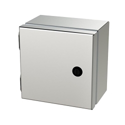 Saginaw Control & Engineering SCE-606ELJSS SCE Single Door Wall Mount Enclosure, 6 in W 4 in D 6 in H, NEMA 3R/4/4X/12/13 NEMA Rating, 304 Stainless Steel