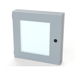 Saginaw Control & Engineering SCE-HWK1212 SCE Concealed Hinge Enclosure Window Kit, For Use With Wall Mount Enclosures, Polycarbonate, Gray, Powder Coated