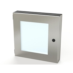 Saginaw Control & Engineering SCE-HWK1212SS SCE Concealed Hinge Enclosure Window Kit, For Use With Wall Mount Enclosures, Polycarbonate, Brushed