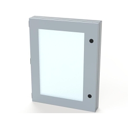 Saginaw Control & Engineering SCE-HWK1814 SCE Concealed Hinge Enclosure Window Kit, For Use With Wall Mount Enclosures, Polycarbonate, Gray, Powder Coated