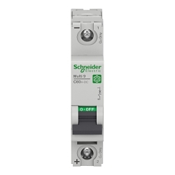 Schneider Electric M9U21103 C60H-DC Multi-Standard Miniature Circuit Breaker, 110/220/250 VDC, 3 A, 10 kA Interrupt, 1 Poles, Thermal Magnetic Trip