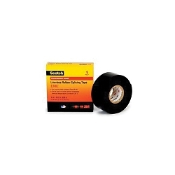 Scotch® 7000006086 130C Splicing Tape, 30 ft L x 1-1/2 in W, 30 mil THK, Self-Fusing Ethylene Propylene Rubber Backing, Black