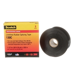 Scotch® 7000006086 Linermess Tape, 10 yd L 1.5 in W, 3 mil THK, Ethylene Rubber Backing, Black
