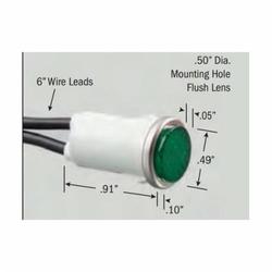 SELECTA® SL53213-5-BG Indicator Light, 0.04 A, 1.12 W, Flush Lens, Panel Mount