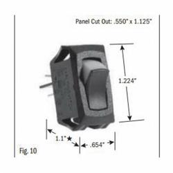 SELECTA® SS1202-BG Rocker Switch, 16 A, 125 VAC, SPST Contact, 1 Poles