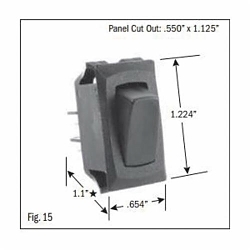SELECTA® SS1204-BG Rocker Switch, 12 A, 125 VAC, SPST Contact, 1 Poles
