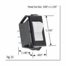 SELECTA® SS1223-BG Rocker Switch, 15 A, 125 VAC, SPDT Contact, 1 Poles