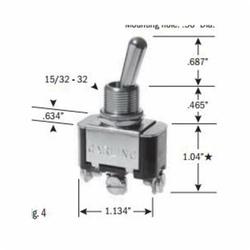 SELECTA® SS206C-BG Heavy Duty Toggle Switch, 125/250 V AC, 15/10 A, 3/4 hp, SPDT