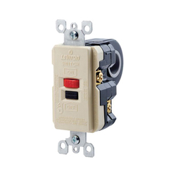 Leviton® SmartlockPro® 8895-I Blank Face GFCI Receptacle, 125 VAC, 20 A, 2 Poles, 3 Wires, Ivory