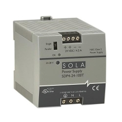 SolaHD SDP™ SDP06-24-100T Low Power DC Power Supply, 85 to 264 VAC/90 to 375 VDC Input, 24 to 28 VDC Output, 15 W Power Rating, 0.6 A, DIN Rail Mount
