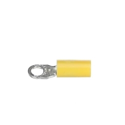 Sta-Kon® 10RC-10 RC Series Insulated Ring Terminal, 12 to 10 AWG Conductor, 1.06 in L, Brazed Seam Barrel, Copper, Yellow