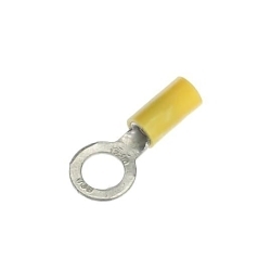 Sta-Kon® 10RC-516 RC Series Insulated Ring Terminal, 12 to 10 AWG Conductor, 1.17 in L, Brazed Seam Barrel, Copper, Yellow
