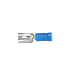 Sta-Kon® 14RB-250F Female Disconnect, 16 to 14 AWG Conductor, 0.25 in W x 0.032 in THK Tab, Brazed Seam Barrel, Brass, Blue, Insulated