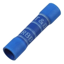 Sta-Kon® 2RB14X Vinyl Insulated Butt Splice Connector, 16 to 14 AWG Conductor, 1.13 in L, Copper, Blue