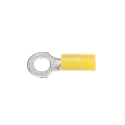 Sta-Kon® 10RC-14 RC Series Insulated Ring Terminal, 12 to 10 AWG Conductor, 1.16 in L, Brazed Seam Barrel, Copper, Yellow