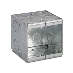 Steel City® 2-MB Deep Welded Masonry Box, Steel, 46.8 cu-in Capacity, 2 Gangs, 2 Outlets, 12 Knockouts