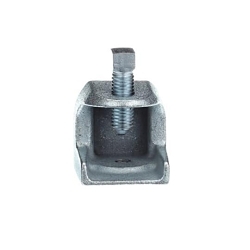Steel City® 502 Beam Clamp, 3/8-16 Rod, 1 in THK Flange, 1300 lb Load, Malleable Iron, Electroplated