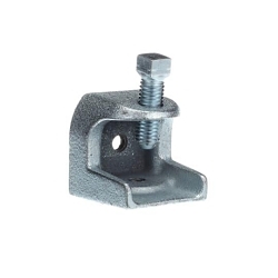 Steel City® 502 Beam Clamp, 3/8-16 Rod, 1 in THK Flange, 1300 lb Load, Malleable Iron, Electroplated
