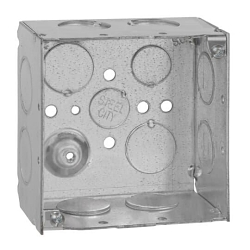 Steel City® 52171-3/4 Welded Style Outlet Box, Steel, 30.3 cu-in Capacity, (1) Outlets, (13) Knockouts, 4 in H x 4 in W x 2-1/8 in D