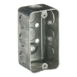 Steel City® 58361-1/2 Drawn Style Utility Box, Steel, 13 cu-in Capacity, 1 Gangs, 1 Outlets, 10 Knockouts