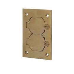 Steel City® MopTite™ P-64-DS Cover Plate With Duplex Lift Lid, 4-1/2 in L x 3 in W, Brass
