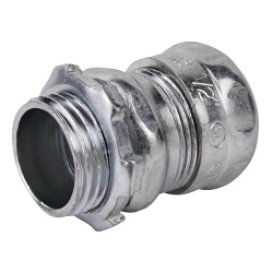 Steel City® TC111A Non-Insulated Compression Connector, 1/2 in Trade, For Use With EMT Conduit, Steel, Zinc Plated