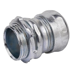 Steel City® TC112A Non-Insulated Compression Connector, 3/4 in Trade, For Use With EMT Conduit, Steel, Zinc Plated