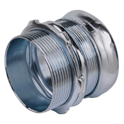 Steel City® TC116A Non-Insulated Compression Connector, 2 in Trade, For Use With EMT Conduit, Steel, Zinc Plated