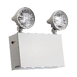 Sure-Lites HR12360 HR Series Ultra High Capacity Emergency Lighting, 9 W Incandescent Lamp, 120/277 VAC, 12 VDC, 2 Heads, Steel