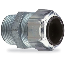 T&B® 2546 Ranger® Liquidtight Strain Relief Cord Connector, 1 in Trade, 3/4 to 7/8 in Cable Openings, Die Cast Zinc, Zinc Plated