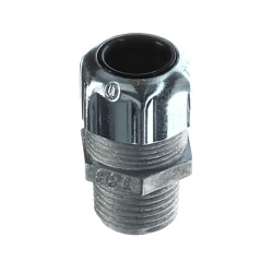 T&B® 2522 Ranger® Liquidtight Strain Relief Cord Connector, 1/2 in Trade, 3/8 to 1/2 in Cable Openings, Die Cast Zinc, Zinc Plated