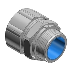 T&B® 5334-TB Insulated Straight Conduit Connector, 1 in Trade, Steel, Chromate Coated/Electro-Zinc Plated