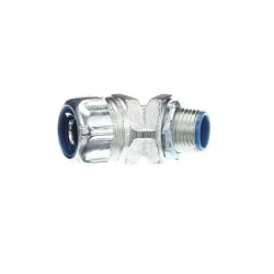 T&B® 5342 Insulated Conduit Connector, 1/2 in Trade, 45 deg, Malleable Iron, Chromate Coated/Electro-Zinc Plated