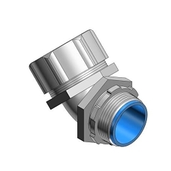 T&B® 5347 Insulated Conduit Connector, 2 in Trade, 45 deg, Malleable Iron, Chromate Coated/Electro-Zinc Plated