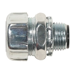 T&B® 5332-HT High Temperature Insulated Straight Conduit Connector, 1/2 in Trade, Steel, Clear Chromate Coated/Zinc Plated