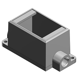 T&B® FDC1-TB Type FDC Deep Style Feed-Through Cast Device Box, Iron, 1 Gangs, 2 Outlets, 1 Knockouts, 2-3/4 in W x 2-13/16 in D x 4-9/32 in H