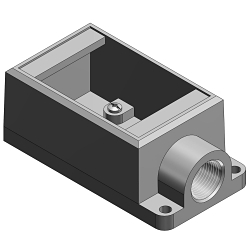 T&B® FS2-TB Type FS Dead End Shallow Style Cast Device Box, Iron Alloy, 1 Gangs, 1 Outlets, 1 Knockouts, 2-3/4 in W x 2 in D x 4-9/32 in H