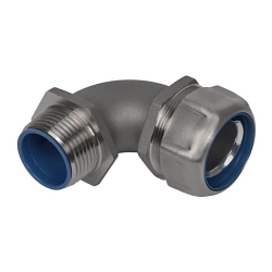 T&B® Industrial Fitting Safe Edge® 5353SST6 5300SST6 Insulated NPT Thread Standard Conduit Connector With Dura Plate Ground Cone, 3/4 in Trade, 90 deg, 316 Stainless Steel
