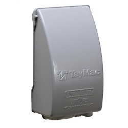 TAYMAC® MX5280S 1-Hole Extra Duty Low Profile Weatherproof While-In-Use Cover, 6-1/4 in L x 4 in W x 6.3 in D, Die Cast Metal