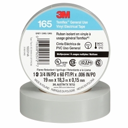 Temflex™ 7100169192 165GY4A Electrical Tape, 20 yd L 0.75 in W, 0.6 in THK, Vinyl, Rubber Adhesive, PVC Backing, Gray