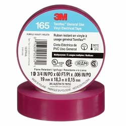 Temflex™ 7100169434 165PR4A Electrical Tape, 20 yd L 0.75 in W, 0.6 in THK, Vinyl, Rubber Adhesive, PVC Backing, Purple