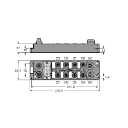 Turck PROFIBUS®-DP FLDP-IOM 88-0001 I/O Module, 8 Inputs, 8 Outputs, 9.6 kbps to 12 Mbps Signal Range