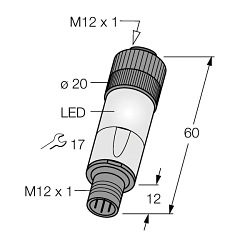 Turck A0606 4-Wire Input/Output Delay Smart Plug, 10 to 30 V DC, 400 mA