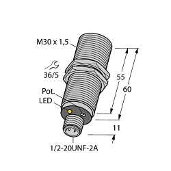 Turck BC10-M30K-AZ3X-B3131 Capacitive Sensor, NO Contact, 20 to 250 V AC