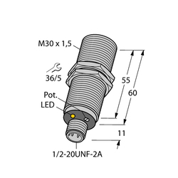 Turck BC10-M30K-RZ3X-B3131 Capacitive Sensor, 2-Wire Output, NC Contact, 20 to 250 V AC