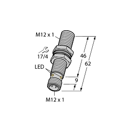 Turck uprox® BI3U-M12E-AN6X-H1141 Inductive Sensor, 10 to 30 V DC, NPN Output, 1NO