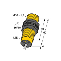 Turck NI15-S30-AZ3X 7M Inductive Sensor, 1NO Contact, 20 to 250 V AC/10 to 300 V DC
