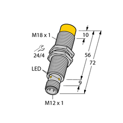 Turck NI14-M18E-AP6X-H1141 Inductive Sensor, PNP Output, 1NO Contact, 10 to 30 V DC
