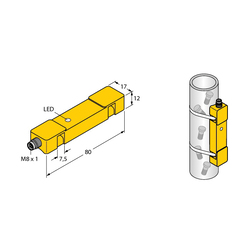 Turck NI20U-TS12-AP6X2-V1131 Inductive Sensor, PNP Output, NO Contact, 10/30 V DC